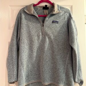 Patagonia Women’s quarter Zip-Up Sweater in Light blue grey